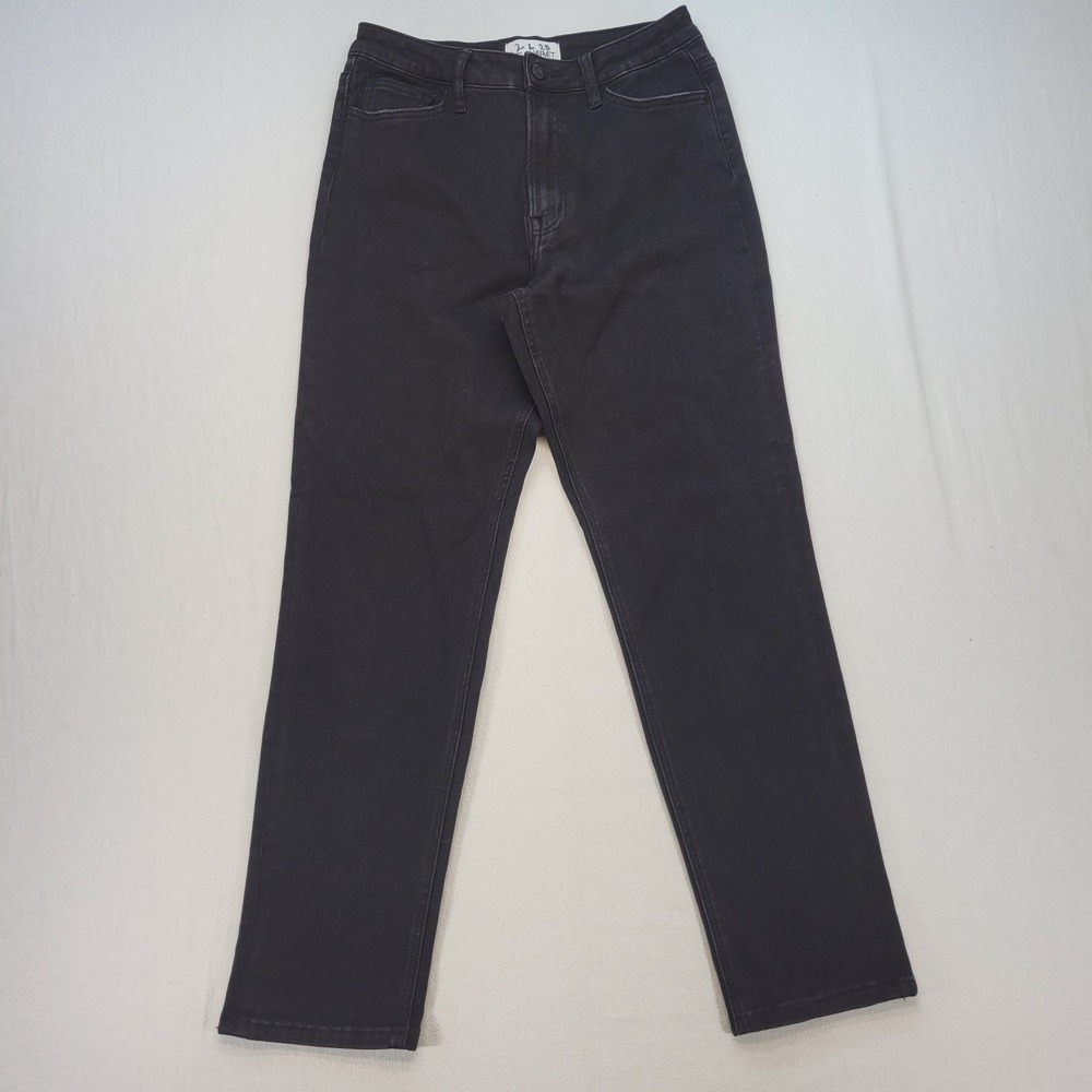 Vervet Straight Leg Jeans Womens 28 Black High Rise Stretch Denim